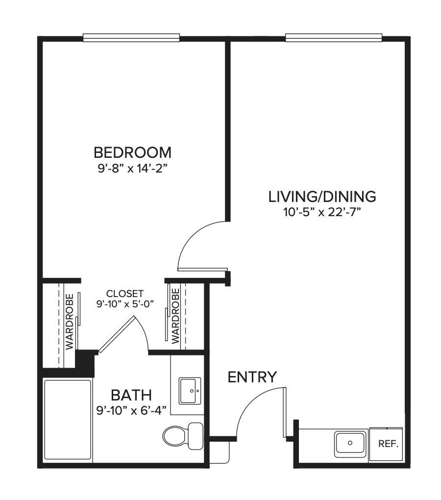 Wheatland assisted living 1 bedroom floorplan