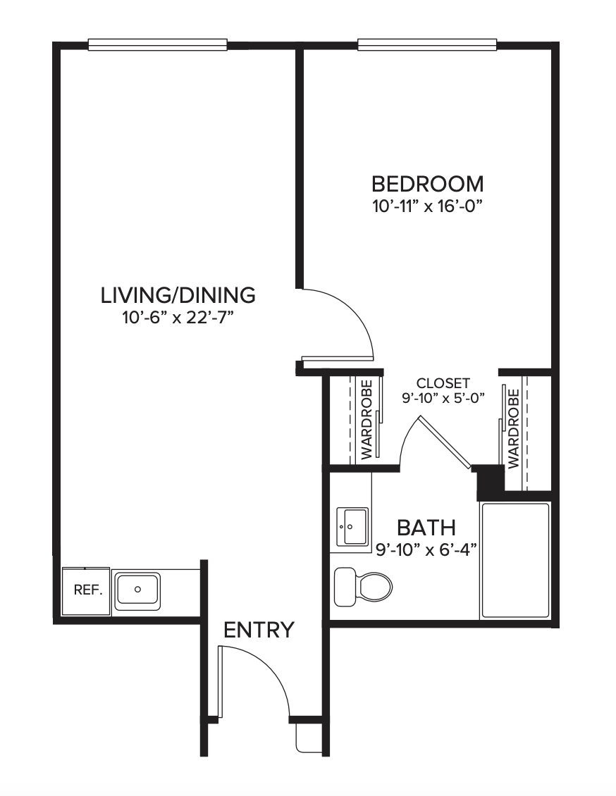 Wheatland assisted living deluxe 1 bedroom floorplan