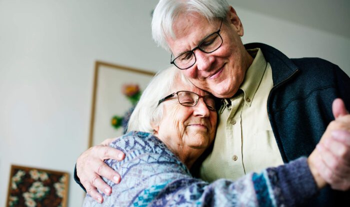 An image of good mental health with an intimate moment between two elderly people - Assisted Living, Generations LLC